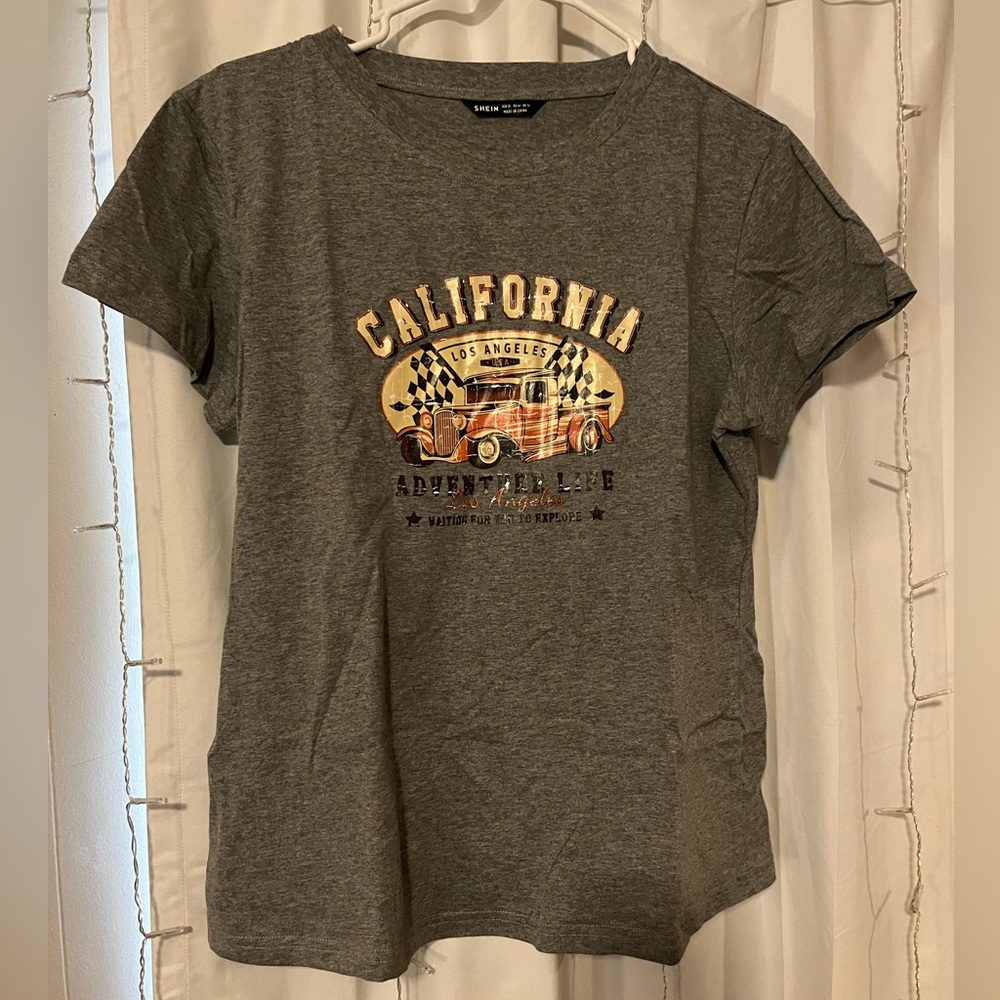 Grey distressed tee